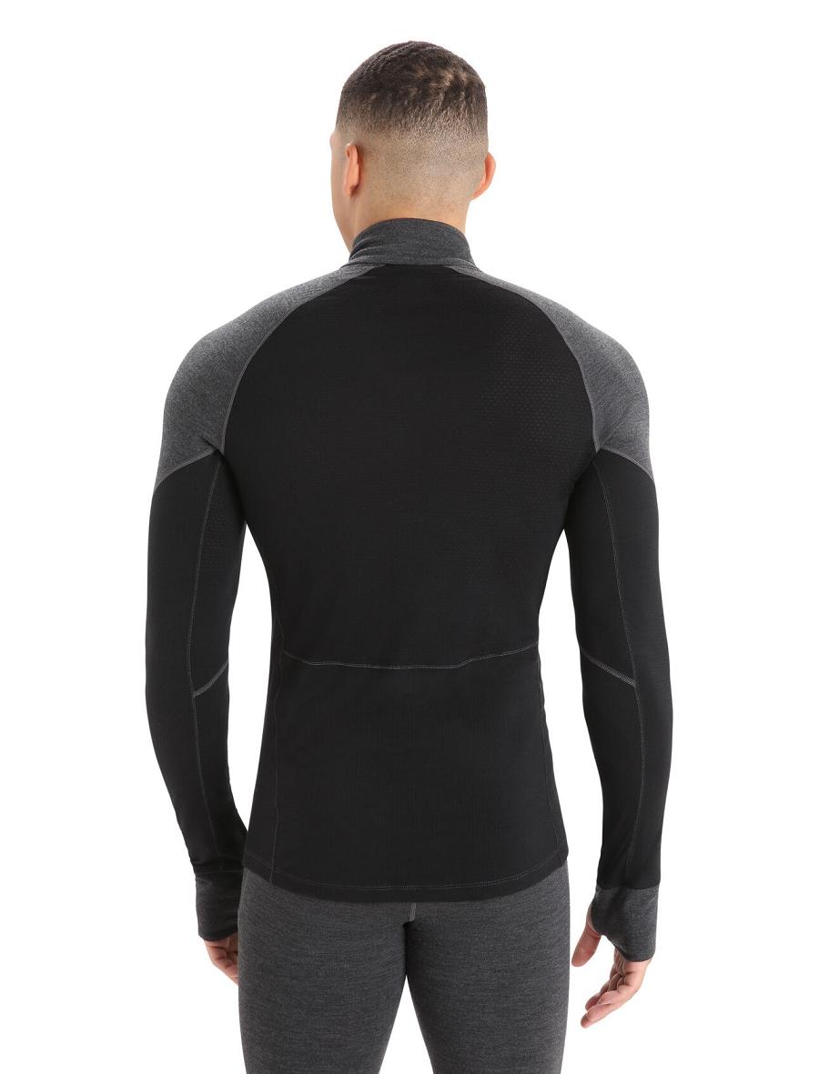 Base Layers Icebreaker BodyfitZone™ Merino 260 Zone Long Sleeve Half Zip Thermal Top Męskie Czarne | PL 1598RVDW